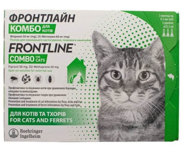 Frontline Combo Фронтлайн Комбо капли от блох и клещей для кошек, 1 шт