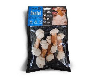 AnimAll Dental Dog Кость баварская узловая с мясом курицы, 5 шт