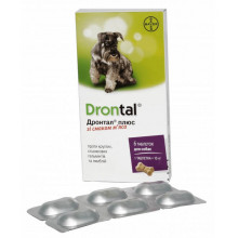 Bayer Drontal plus таблетки от глистов для собак (со вкусом говядины), 1 таб
