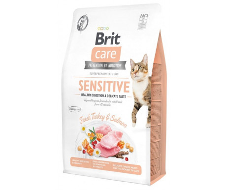 Brit Care GF Cat Adult Sensitive Healthy Digestion Delicate Taste Turkey Salmon