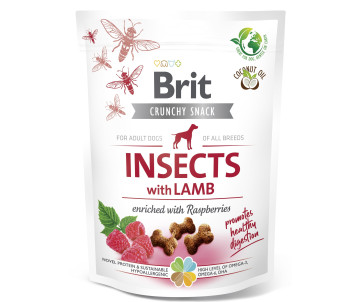 Brit Care Dog Crunchy Cracker Insects Lamb для пищеварения, насекомых, ягненок и малины