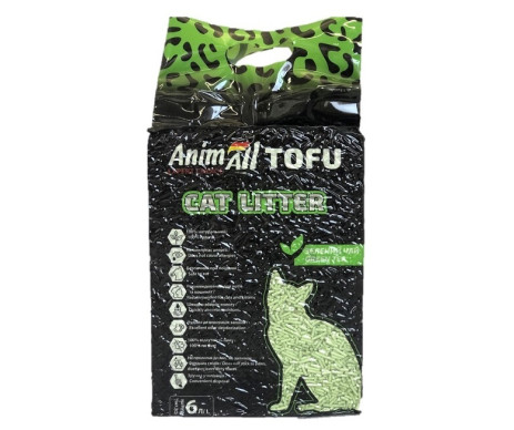 AnimAll Tofu Green Tea Соевый наполнитель для кошачьего туалета 