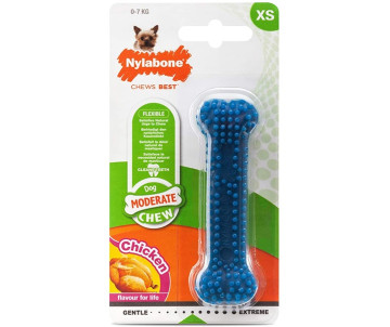 Nylabone Moderate Chew Dental Bone жувальна іграшка кістка для собак, смак курки