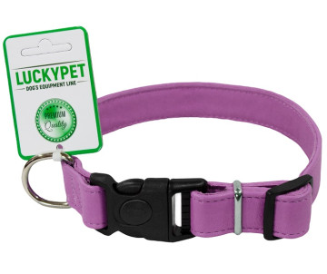 Lucky Pet Кожа ошейник кожаный для собак, пластиковая фурнитура, фиолетовый