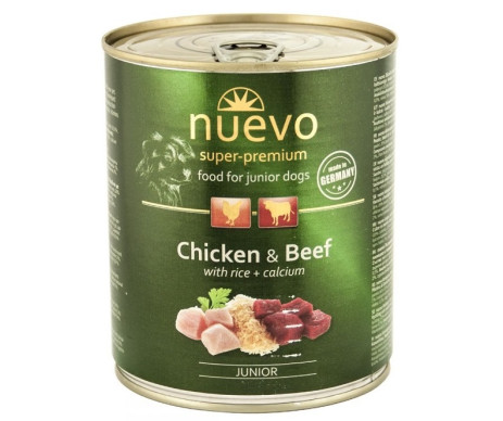 Nuevo Dog Junior Chicken Beef Rice Wet