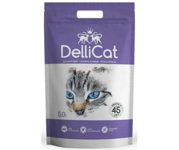 DelliCat Purple, мелкая фракция, силикагелевый наполнитель для кошачьего туалета
