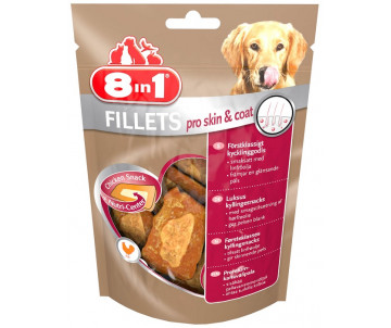 8in1 Fillets Pro Skin Coat лакомство для собак куриное филе для кожи и шерсти 