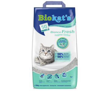 Biokats BIANCO FRESH Бентонитовый наполнитель для кошачьего туалета