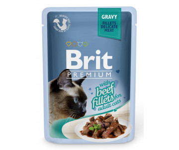 Brit Premium Cat Adult Beef Fillets Gravy pouch