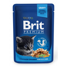 Brit Premium Cat Kitten Chicken Chunks pouch