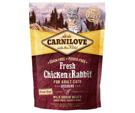 Carnilove Cat Adult Fresh Chicken Rabbit Gourmand