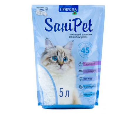 SaniPet силикагелевый наполнитель для кошачьего туалета