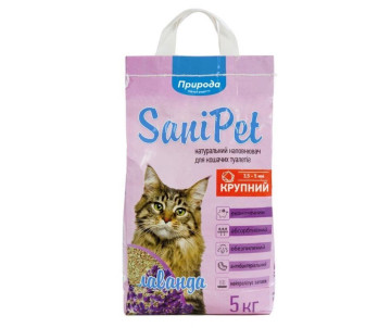 SaniPet Крупный бентонитовый наполнитель с ароматом лаванды для кошачьих туалетов