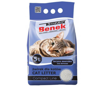 Super Benek Бентонитовый Компактный наполнитель для кошачьего туалета с ароматом морской свежести