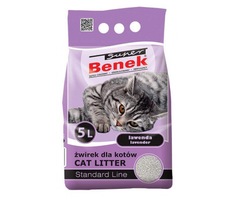 Super Benek Бентонитовый Стандартний наполнитель для кошачьего туалета с ароматом лаванды