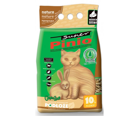 Super Pinio Древесный наполнитель для кошачьего туалета натуральный