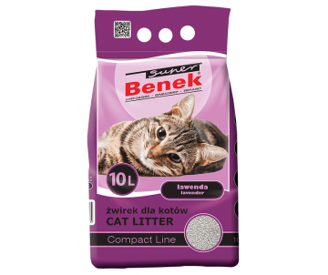Super Benek Бентонитовый Компактный наполнитель для кошачьего туалета с ароматом лаванды