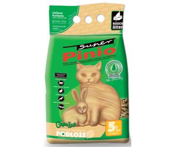 Super Pinio Древесный наполнитель для кошачьего туалета с ароматом зеленого чая