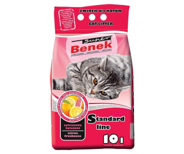 Super Benek Бентонитовый Стандартний наполнитель для кошачьего туалета с ароматом цитрусовой свежести