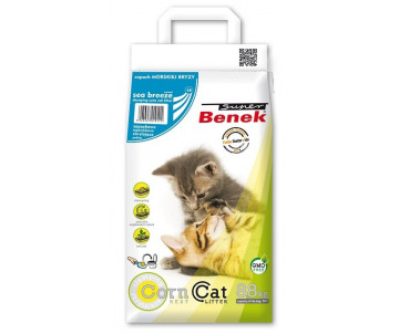 Super Benek Кукурузный наполнитель для кошачьего туалета с ароматом морской свежести