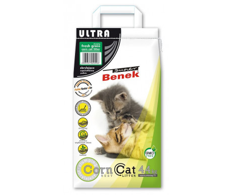 Super Benek Ультра Кукурузный наполнитель для кошачьего туалета с ароматом свежескошенной травы