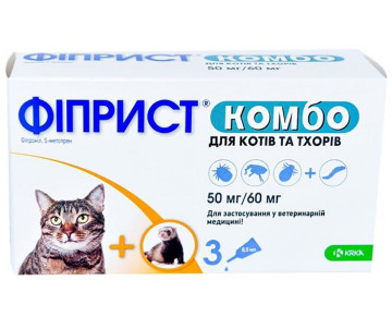 KRKA Фиприст Комбо Капли от блох и клещей для котов и хорьков