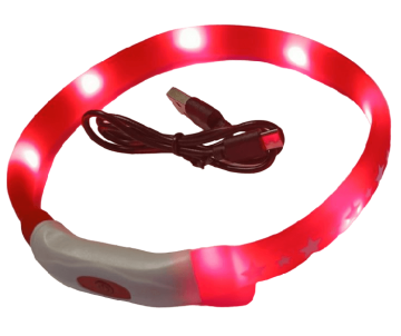 AnimAll LED Red Водостойкий ошейник (с подзарядкой USB)