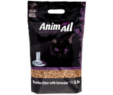 AnimAll древесный наполнитель для кошачьего туалета с ароматом лаванды