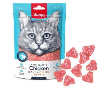 Wanpy Cat Chicken Jerky & Codfish Hearts Ласощі для котів