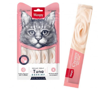 Wanpy Cat Creamy Lickable Treats Tuna & Shrimp Кремовое лакомство для котов с тунцом и креветками