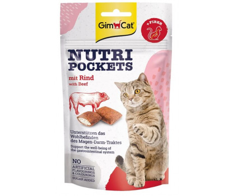 GimCat Nutri Pockets Говядина+Солод для кошек 