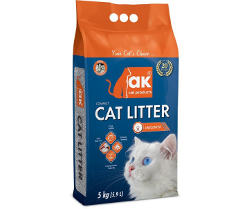 AK Cat Products Compact Cat Litter Unscented бентонитовый наполнитель для кошачьего туалета без запаха