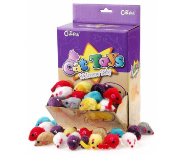 Chiwava Цветная плюшевая мышка игрушка для кота