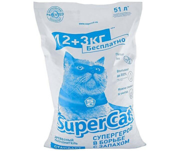Super Cat Стандарт древесный наполнитель для кошачьего туалета