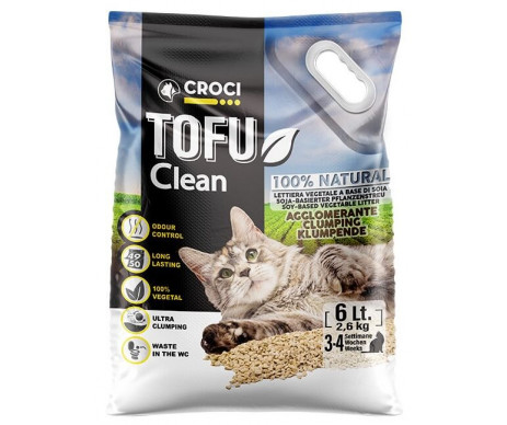 Croci TOFU Clean Соевый наполнитель для кошачьего туалета