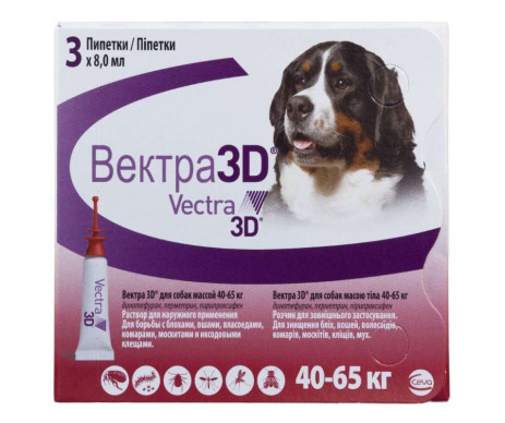Ceva VECTRA 3D от блох и клещей капли на холку для собак, 1 шт