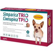 Simparica TRIO жевательные противопаразитарные таблетки, для собак, 1 таб