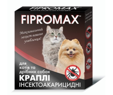 FIPROMAX Капли от блох и клещей для котов и мелких собак, 1 пипетка