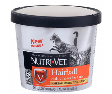 Nutri-Vet Hairball Soft Chews жевательные таблетки для выведения шерсти котов 